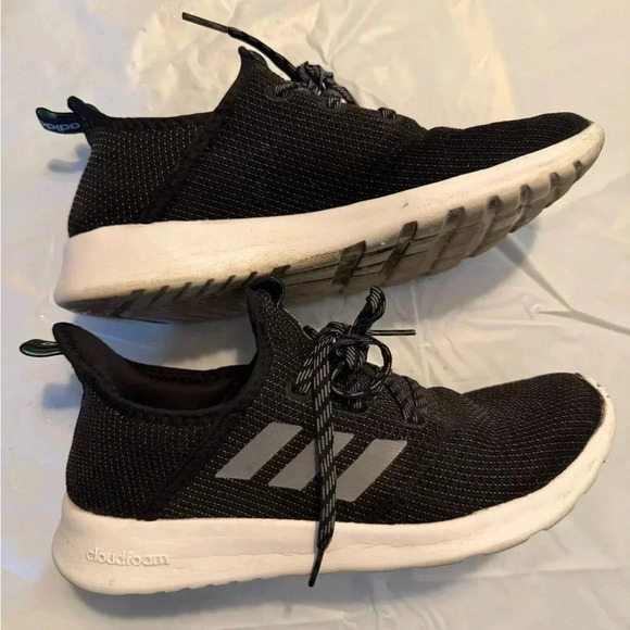 adidas Cloudfoam Pure Black Grey W Size 7.5 - - Picture 1 of 9